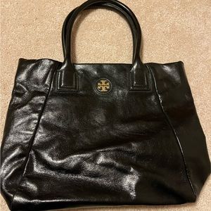 Tory Burch Black Leather Tote Bag